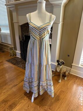 LC Lauren Conrad Sleeveless Tiered Maxi Dress in Striped Pastels